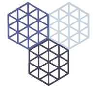 Zone Denmark Triangles Dessous-de-Plat 16 x 14 x 0,9 cm 3 pces Minuit/Indigo/Bleu