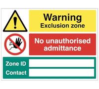 Zone d'exclusion : aucune entrée non autorisée, ID de zone (espace bancaire), contact (espace vierge) (étiquette de sécurité en vinyle autocollant)