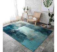 Zone Résumé Blocs d'impression Soft Luxurious Care Easy Care Lint Lint - Champ Moderne Cape Bleu Bleu Grand Cap Tapis pour Le Salon À Manger du Salon,