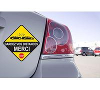 Zone-Stickers Sticker Panneau Gardez Vos Distances Merci - 20cm x 20cm