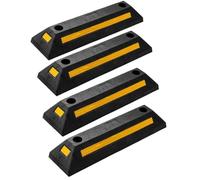 Zone Tech Lot de 4 butées de Roue de Garage en Caoutchouc Robuste avec Bande réfléchissante
