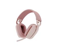 Logitech Casque sans fil Zone Vibe 100 – Micro antibruit, Bluetooth multipoint – Rose