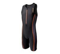 ZONE3 Kids Adventure Trisuit Unisexe-Adolescents, Noir/Orange Fluo, S
