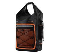 ZONE3 Sac à Dos étanche 30 L avec Coutures soudées et Joint Pliable pour Natation, Bateau, Kayak, Noir et Orange, Sac étanche