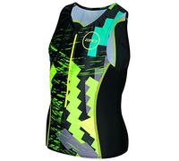 ZONE3 Tri Top Unisexe pour Enfants - Impression numérique - Noir/Vert/Jaune - Taille M