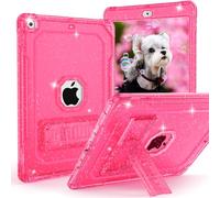 ZoneFoker Étui pour iPad 9e/8e/7e génération 10,2" Rose vif pailleté