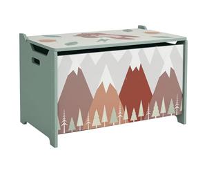 ZONEKIZ Banc pour enfants avec espace de rangement, coffre à jouets avec couvercle, coffre à jouets avec design d'animal mignon, charnière de sécurité du couvercle, poignée, pour chambre d'enfant,