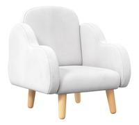 ZONEKIZ Fauteuil pour Enfant Design Scandinave Nuage 46 x 51 x 55 cm Blanc | Grand Confort, Piètement Inclinés, Tissu, Meubles de Chambre d'Enfant