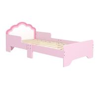 ZONEKIZ Lit pour Enfants de 3 à 6 Ans 143 x 74 x 55 cm Design Nuage - sommier à Lattes Inclus, Chambre Moderne, Rose