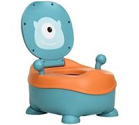 ZONEKIZ Pot pour enfant en forme d'alien, WC pour enfants de 6 mois avec assise ergonomique et dossier couvercle, bac amovible, bleu et orange