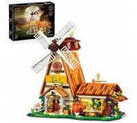 Zonesyond Moulin à vent français avec lumière pour adultes | Architecture européenne de cottage, modèle de manoir motorisé, toits amovibles et intérieur détaillé