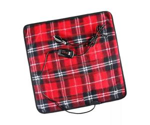 ZONETECH Coussin chauffant rouge à carreaux pour une chaleur confortable par temps froid, parfaitement dimensionné pour plus de confort et de portabilité pour les animaux de compagnie