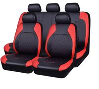 ZONEWD 9 Pièces Housse Siege Voiture Cuir pour Dacia Duster 2000-2014 2015 2016 2017 2018 2019 2020 2021 2022 2023 2024, Voiture Ensembles de Housses Siège Quatre Saisons Accessoire Voiture,Red