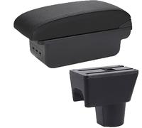 ZONEWD Accoudoir Voiture Boîte pour Renault Dacia Duster 2012 2013 2014 2015 2016 2017 2018, Console Centrale Boîte Rangement Accoudoir Accessoire Voiture,WithUSB-A/Black-Line