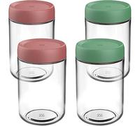 ZoneYan 280ml/250ml/260ml Bocaux de Conservation Alimentaire, Pot de Rangement en Verre avec Couvercle, Bocal en Verre Hermétique Rond, Boite Verre Rangement Cuisine (3 * 280ml)