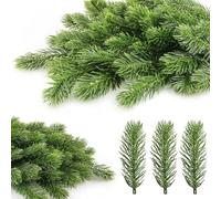 ZoneYan Branche Sapin Artificiel, 60 Branche de Sapin Noel, Vert Fausse Branche-s de Sapi-n, Branc-hes de Bin Artificiel Decorative pour Noël Guirlande Table Décoration(Kurz)