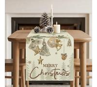 ZoneYan Chemin de Table Noël, Decoration Table Noel, 33 x 180 CM Nappe Lavable, Chemin de Table Rectangulaire, pour Hiver Cuisine Decoration Table Noel, Fête de Noël (Cloche)
