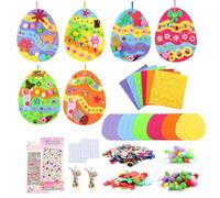 ZoneYan Kit Bricolage Pâques Enfant, Oeufs de Paques Decoration en Mousse, Artisanat Activité Paques pour Enfant, Mousse Gommettes Autocollant Deco de Paques Loisirs Créatifs