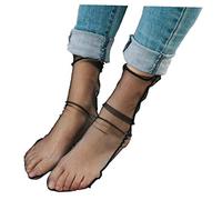 Zonfer 1 Paire Femmes Chaussettes Dentelle De Sheer Mesh Chaussettes Transparent Femmes Sheer Slouch Socks Robe De Charme Décoration