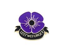 Zonfer 1pc Forme Coquelicot Broche Souvenir Dimanche Fleur Strass Insignes Banquet Émail Poppy Épinglette (Violet)