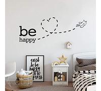Zonfer Be Happy, Stickers Muraux Sticker, Amovible Papier Peint Décoration D'intérieur pour Les Enfants Chambre Salon Dressing