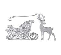 Zonfer Métal Coupe Die Cerf De Noël Traîneau pour Bricoler Scrapbooking Papier Modèle De Carte (cerf Sled)
