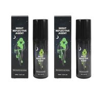 Zonizforceal 2 Pcs Glow in The Dark Spray Paint, Reflective Spray Paint Fluorescent Green, Long Lasting Night Visibility Paint for Clothes Bike Helmet Outdoor Safety Gear