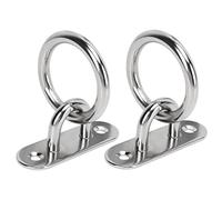 Zonizforceal 2 plaques d’œil en acier inoxydable, crochets de quincaillerie marine robustes avec anneaux ronds, acier inoxydable 304 hautement poli pour le pont des bateaux de yacht et l’usage (8MM)