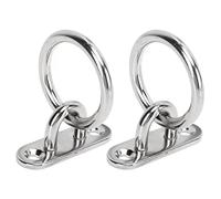 Zonizforceal 2 plaques d’œil en acier inoxydable, crochets de quincaillerie marine robustes avec anneaux ronds, acier inoxydable 304 hautement poli pour le pont des bateaux de yacht et l’usage (5MM)