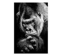 ZONJEE Affiche Gorille Noir et Blanc (Color : AB2568, Size : 40x60cm no Frame)