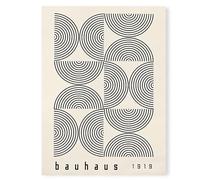 ZONJEE Bauhaus Beige Noir Abstrait Milieu du siècle Moderne Mur Art Affiches Toile Peinture Imprimer Photos Salon intérieur décor à la Maison (Color : A, Size : 40x60 cm no Frame)