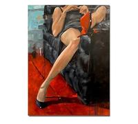 ZONJEE Sexy Femme Corps Fille Nue Mur Art Higheels Bas de Soie Femme Toile Peinture Sensuelle Affiche et Impressions décor à la Maison Pas de Cadre (Color : C, Size : 40X60cm Unframed)