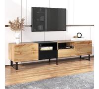 ZONJIE Meuble TV bas en bois de 190 cm avec 2 portes et 2 tiroirs, meuble TV moderne, banc pour salon, chambre à coucher, commode TV