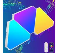 ZONJIE Panneaux lumineux LED triangulaires, Lot de 3 lampes LED triangulaires compatibles avec Google et Alexa, applique murale intelligente triangulaire contrôlée par application (Mur Déco, 3)