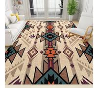 ZONOKI Tapis Salon Style Ethnique AméRindien, Tapis Lavable en Machine GéOméTrie AztèQue Vintage, Tapis de Sol Interieur Doux à Poils Ras - pour Salon, Chambre, Salle à Manger, Ferme - 60 x 90 cm