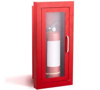 Zonon 1 extincteur semi-encastré d'architecture industrielle avec porte avec poignée pour extincteur chimique sec de 4,5 kg (rouge)