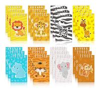 Zonon 24 Paquets Mini Carnets d'Animaux de Jungle Remplisseurs de Sacs de Faveurs de Fête d'Anniversaire sur Thème Tropical d'Animaux Remplisseurs de Pinata Fournitures de Classe pour Baby Shower