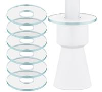 Zonon 6 Pcs Attrape-Gouttes de Bougies en Verre de Noël 23 mm de Diamètre Intérieur Protection Anti-Goutte pour Bougies Coniques et Bougies de Communion Anneau de Bougie en Verre Transparent