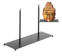 Zonon Base en métal noir pour sculptures, support de masque, statuette d'artefact, masque africain, statue grecque égyptienne, support amovible, 30,5 x 10,2 cm, broche de 20,3 cm pour décorations de