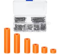 Zonon Kit de 150 entretoises de sortie électrique, 60 entretoises de vis de sortie et 90 vis à tête ronde de 6 à 32 fils pour électricité domestique et industrielle, 6 longueurs (orange)