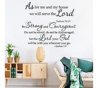 Zonon Lot de 2 planches de stickers muraux en vinyle avec citation inspirante pour moi et ma maison, We Will Serve The Seigneur