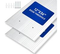 Zonon Lot de 2 seuils de porte en aluminium 30,5 x 91,4 cm en aluminium anodisé robuste pour usage commercial, bande de sol antidérapante, solution de transition, protection contre les courants d'air