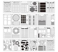 Zonon Lot de 24 pochoirs en plastique pour journal, planificateur, productivité ultime pour créer des calendriers, des calendriers, des journaux, du scrapbooking (style rétro)