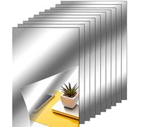 Zonon Lot de 25 feuilles de miroir flexibles autocollantes sans verre pour décoration murale de la maison (15,2 x 22,9 cm)