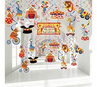 Zonon Lot de 30 Décorations de Carnaval à Suspendre pour Enfants | Anniversaire, Fête Prénatale, En Forme d'Animal, De Cirque, Colorées, Décoration de Plafond, Double Face