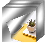 Zonon Set de 10 Feuilles Film de Miroir Auto-Adhésif sans Verre, 6 x 6 Pouces