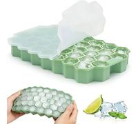 Zonopy Bac à glaçons pour congélateur, 1 pack Moule à glaçons en silicone avec couvercle - 37 grilles, démoulage facile Réutilisable 37 pièces de petits glaçons pour seau à glace, café glacé, cocktail