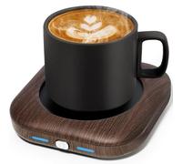 Zonopy Chauffe-tasse - Chauffe-tasse à café 24W pour bureau avec arrêt automatique après 4 heures, chauffe-bougie intelligent en bois à 3 températures - Idéal comme accessoire cadeau pour le café