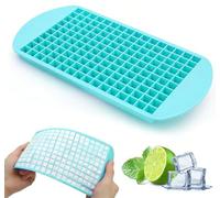 Zonopy Mini glaçons en silicone pour 160 glaçons pour la cuisine, sans couvercle, boissons, bière, nourriture pour bébés, glaçons aux fruits, 1 x 1 cm, cyan