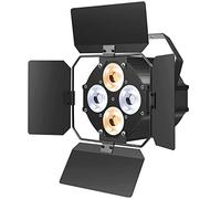 ZonQoonz 120W Éclairage de Scène, COB Par 2 en 1 Blanc froid/Chaud effets d'éclairage, Lumiere Scene avec Portes de Grange et Son Activé pour église Disco Mariage Bar Fête Théâtre